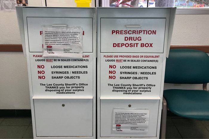 Prescription Drop-Off Boxes at Lee County Sheriff's Offices